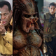 The leads of four Predator movies in side-by-side images.
